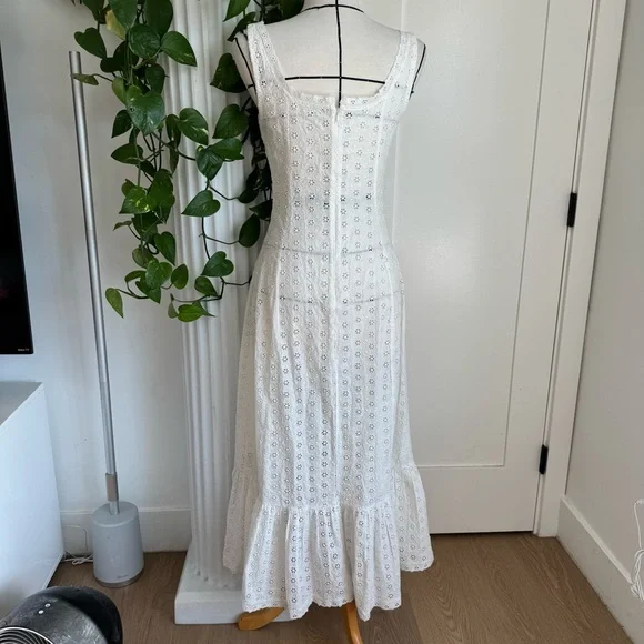 DOÊN Melaine Cotton Eyelet Dress in Salt - Small - Picture 5 of 9
